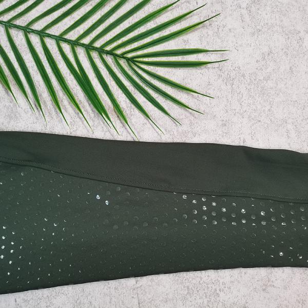 Зеленая напечатанная верховая езда задыхается гетры силикона места нейлона полные с карманом телефона