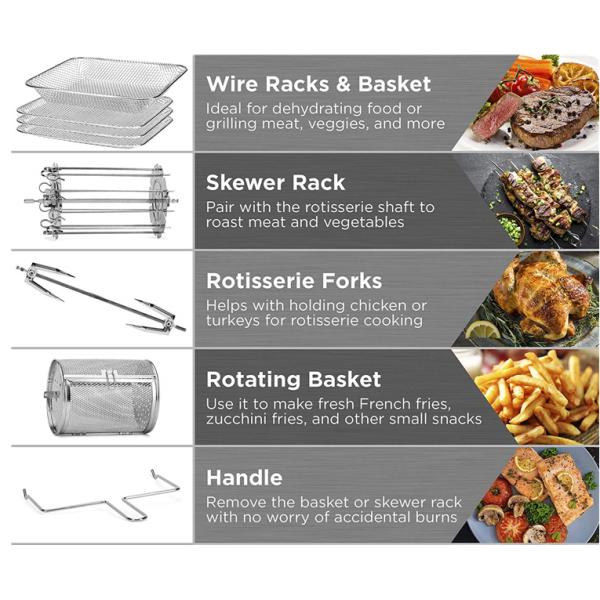 220V 14 l печь Fryer воздуха функции SS Multi с аксессуарами