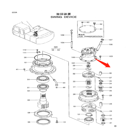EX200-5 Hitachi Excavators Parts 4330222 Excavator Swing Motor ISO9001 Certifiion