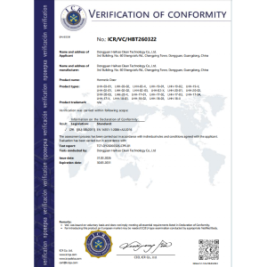Dongguan Haihao Clean Technology Co., Ltd. Certifications