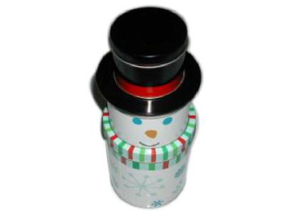 Personalized Christmas Packaging Boxes Metal Material , Snowman Storage Box