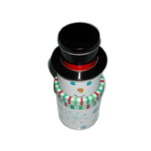 Personalized Christmas Packaging Boxes Metal Material , Snowman Storage Box