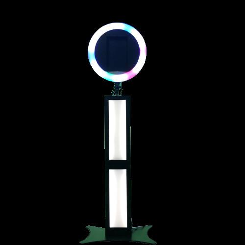 Metal Portable Ipad Photo Booth Stand Black Color Ring light For Parties