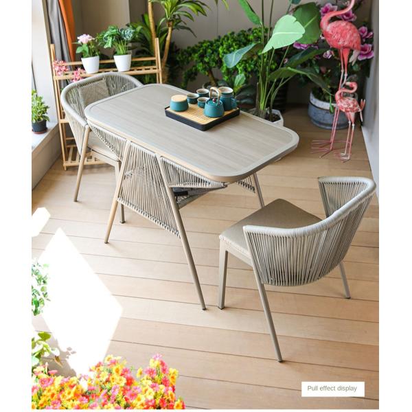 Soft Doll Cotton Cushion Contemporary Style 3Piece Outdoor Patio Table and Chair Set