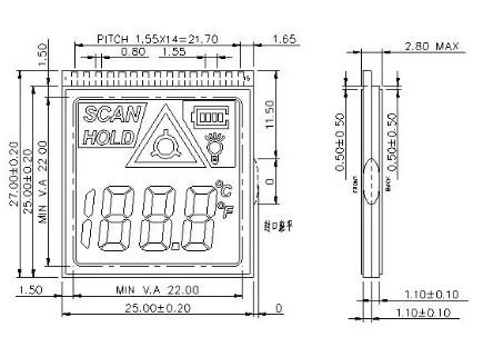 Widely Used VDD 3.3V VA LCD Display Black Segment Digital LCD Display