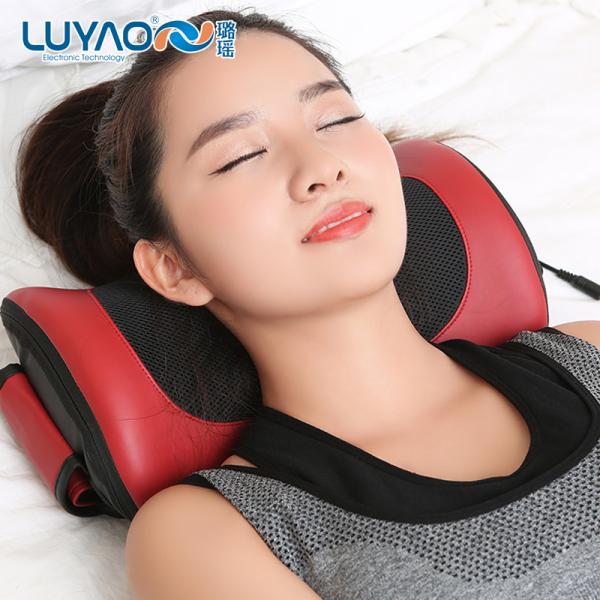 Red Portable Electric Massage Pillow Customized Shiatsu And Kneading Massage Pillow