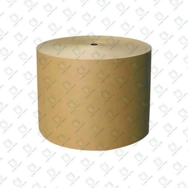 Papel de revestimento Kraft reciclado, rolos de papel, cartão de revestimento Kraft virgem marrom