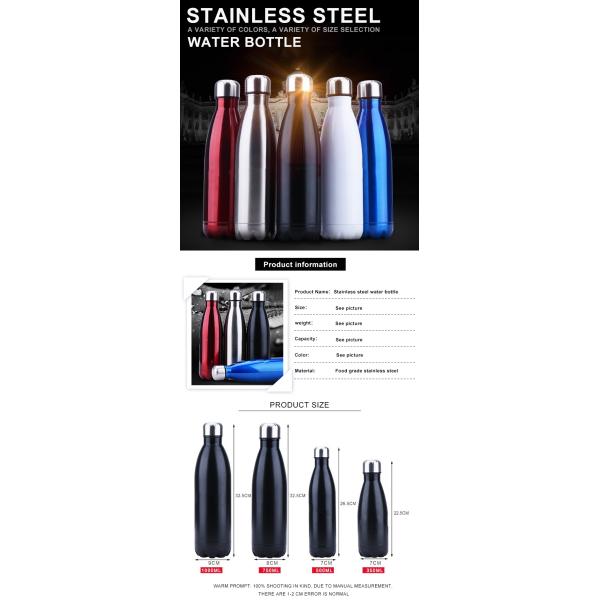 Двойной вакуум стены изолировал бутылки 350ml 500ml 750ml 1.0L нержавеющей стали