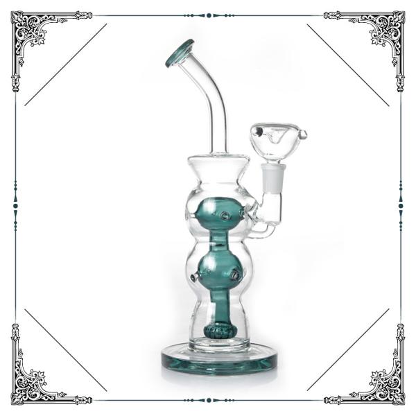 No Logo Smoking Glass Water Tube 10 Inches Showerhead Perc Glass Bongs