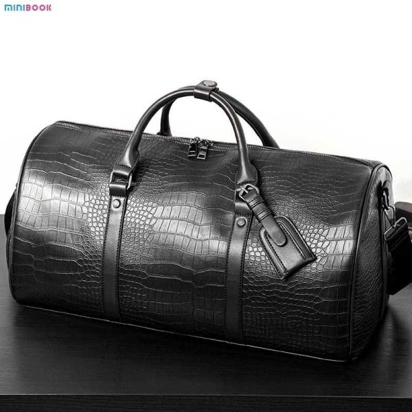 OEM / ODM Luxury Vegan Leather Crocodile Pattern Overnight Hand Bag for Men Custom Logo