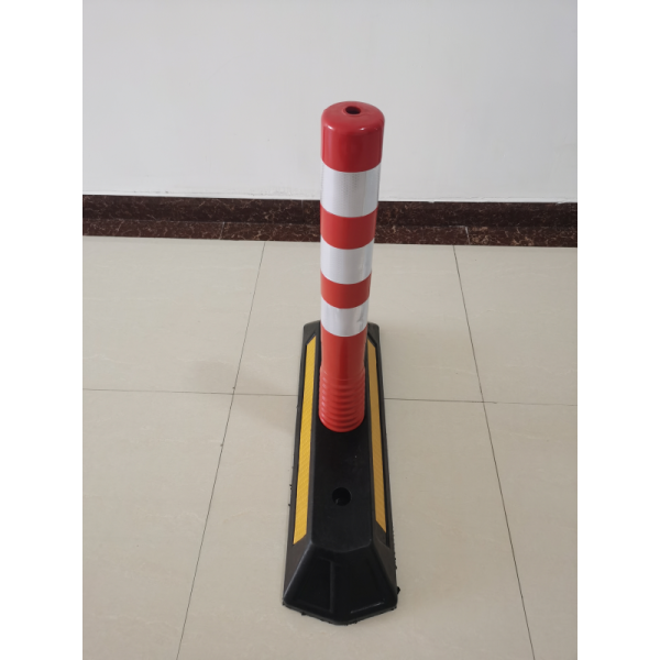 Warning Spring Post 76cm with Rubber base Orange Flexible Traffic Bollard Reflective Delineator Post for road construction diviner