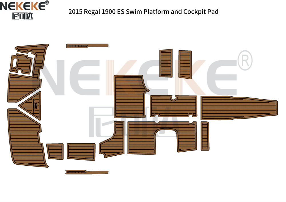 2015 Regal 1900 ES Swim Platform Cockpit EVA Faux Teak Deck Flooring Marine Mat Pad