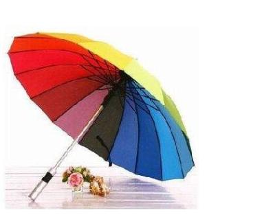 Straight Handle Large Rainbow Golf Umbrella Aluminum Shaft Metal Frame With Flute Ribs
