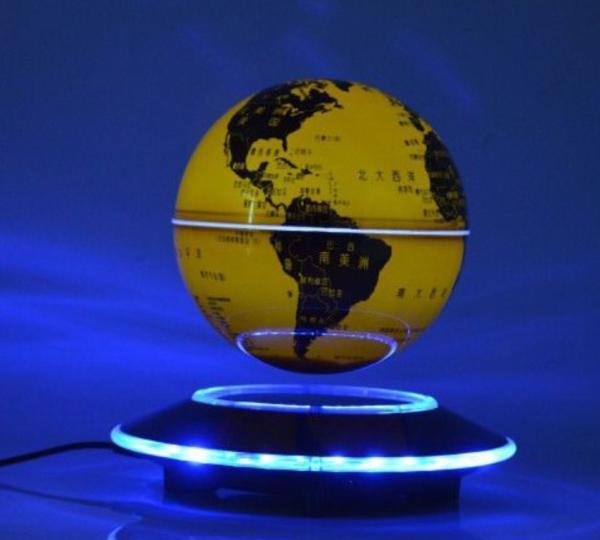 led light UFO floating levitation globe, magnetic levitation bottom 6inch globe lamp light for decor gift