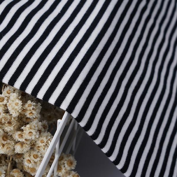 Dureble And Soft Comfortable Skin-Friendly Striped Knit Fabric For Casual T-Shirt