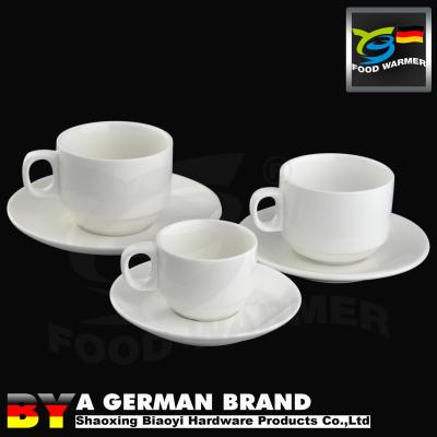 Da porcelana branca direta da oferta 220ml da fábrica copo de café durável do uso com os pires à cafetaria