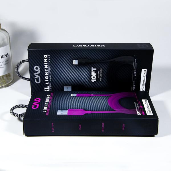 Custom Logo 300gsm paper Data Cable Packaging Box Retail Blister Pack With 4c Printing