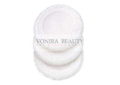 Round White Cotton Facial Makeup Puff Sponge Tool Satin Velour Powder Puff