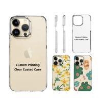 Coque de téléphone transparente à sublimation enduite, coque de téléphone transparente personnalisée pour transfert thermique