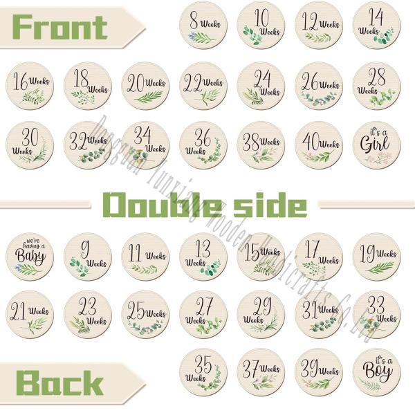 Classic Plywood Baby Monthly Milestone Discs, Wooden Discs for Baby Announcement and Milestones