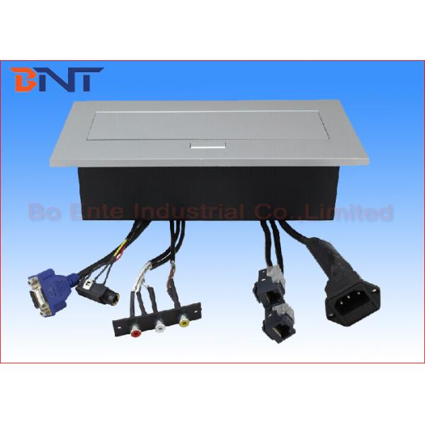 Power Supply Office Desk Power Sockets Square Corner With Audio Video Connector