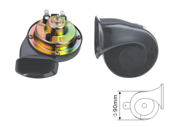 EST1014 Black Snail Horn 12V/24V dual Car Horn Replacement for boat truck  510Hz 110DB Dia 90mm 3.7A