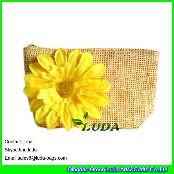 LUDA cheap purses online women  floral paper straw clutch bags