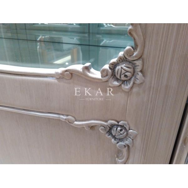 Dining Room Side Cabinet Wine Cabinet Sideboard Modern Glass Two Doors Sideboard FJ-133B