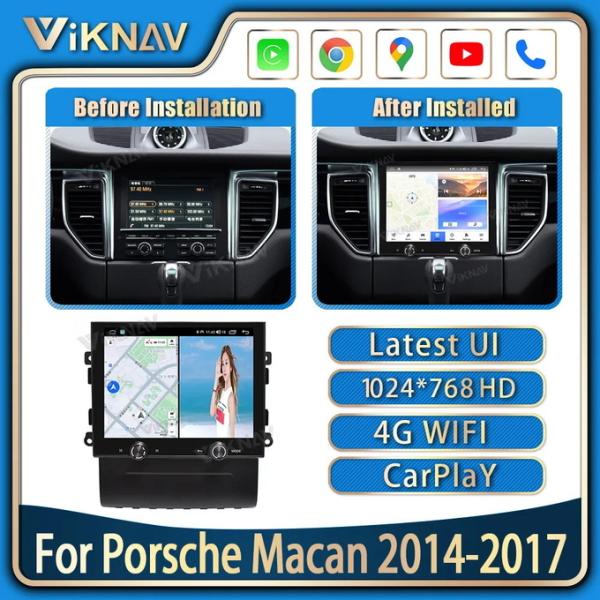 8.4 дюймовый Android головной блок для 2014-2017 Porsche Macan 128G навигация GPS мультимедийный проигрыватель беспроводной Carplay 4G BT