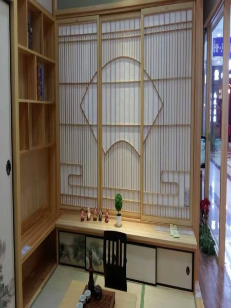 Japanese Woodworking Kumiko Classic Shoji Style Room Divider Indoor Modern Wooden Partition Screens for Entry Bedroom