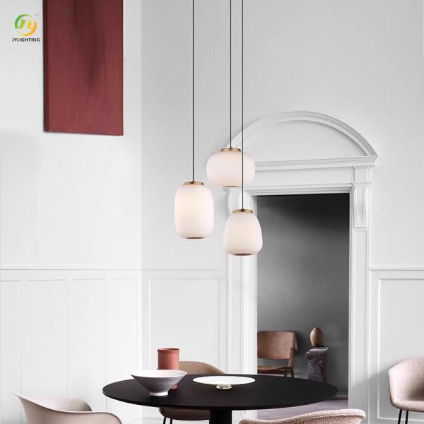 JYLIGHTING Lámpara colgante moderna minimalista japonesa para comedor, dormitorio de diseño artístico, personalidad creativa, nórdica, de cristal, moderna