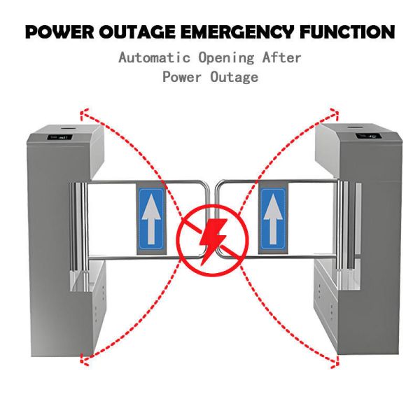 AC220V Fingerprint Swing Barrier Gate with 800mm Arm Length for Hospital Security