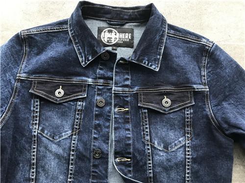 Dark Mottled Wash Mens Denim Jacket And Jeans / Denim Jean Jacket TW76378