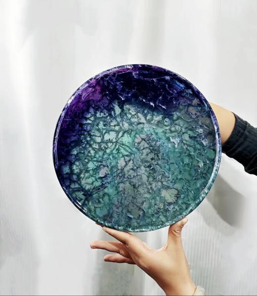 Luxury Marble Dessert Plates Fluorite Tray Decorative With Polished Surface