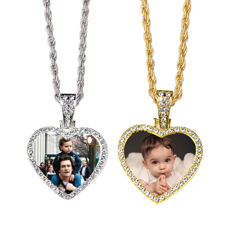 Sublimation Heart Necklace Personalized Photo Necklace