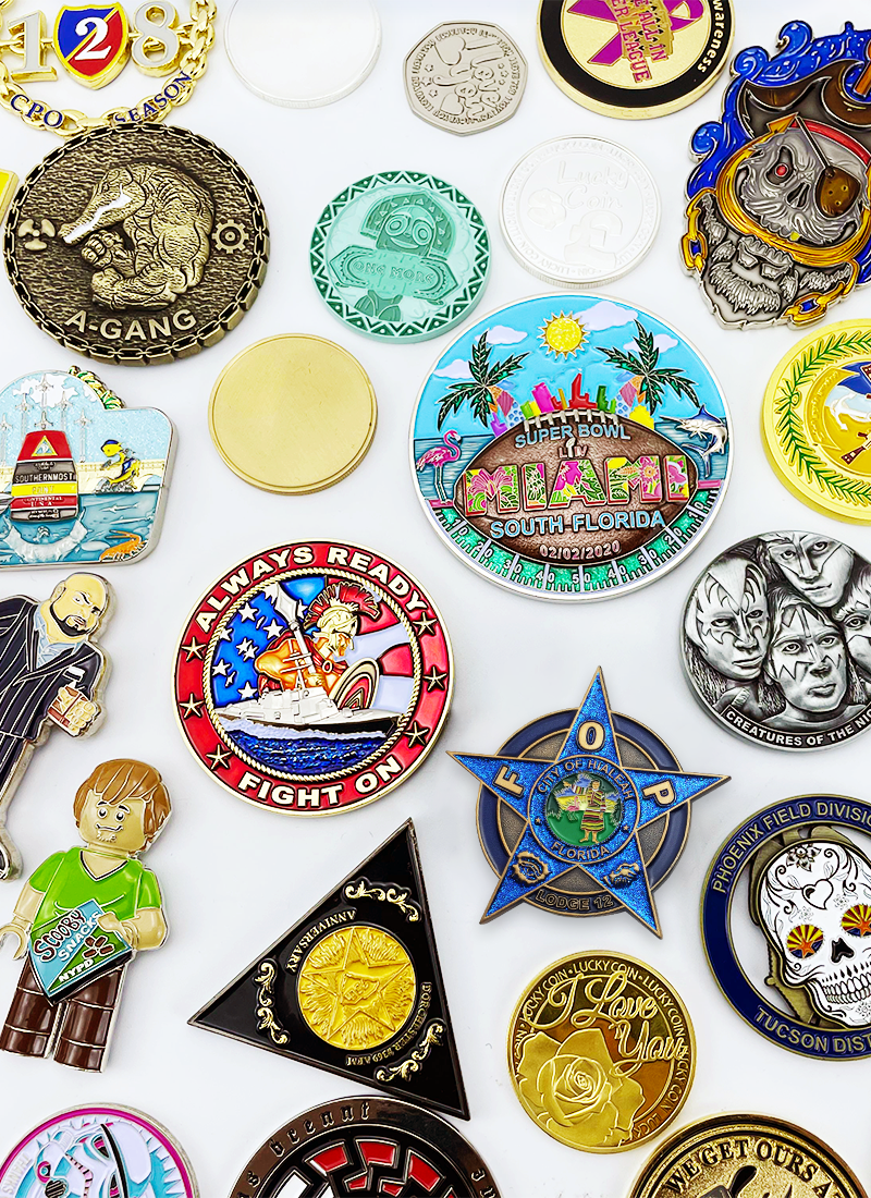 Custom Zinc Alloy Challenge Coins with Antique Finish and Custom Logo for Souvenirs