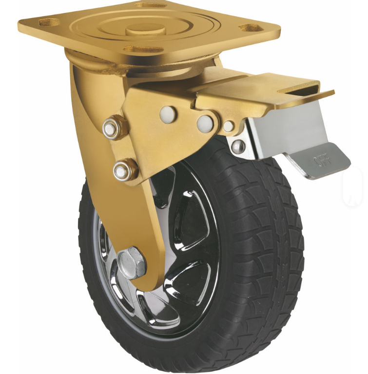Heavy-Duty 6-Inch Diameter Anti-Slip Elastic TPR Caster Wheels for Industrial Machinery