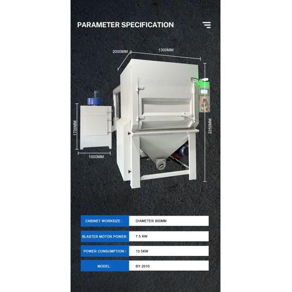 Automatic Shot Blasting Machine For Car Wheel Rims 7.5kw