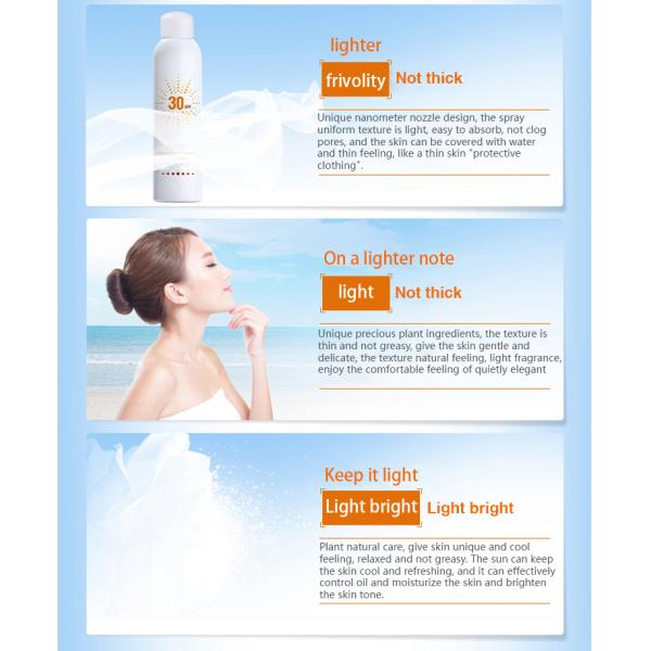Moisturizing Natural Sunscreen Spray Spf30 Waterproof For Sweat Skin