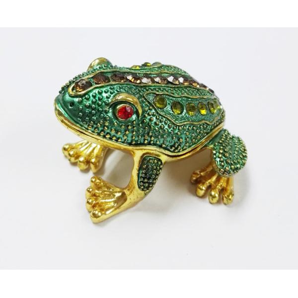New design reinstone enamel Jiraffe frog pewter jewelry box metal pewter frog pewter jewelry box