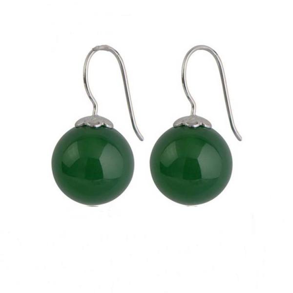 925 Sterling Silver Dangle Earrings with Black Onyx Bead (011634BLACK)