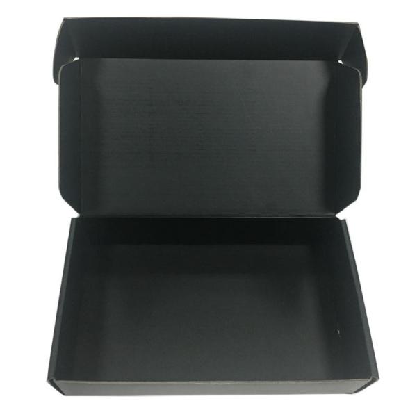 35 x 24 x 7cm Corrugated Gift Boxes Gold Logo OEM With  Black Color