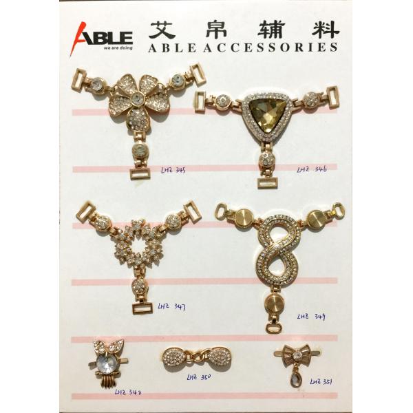 Rhinestone Shoe Ornaments Chain Buckles For Shoes Accessories , Custom Size