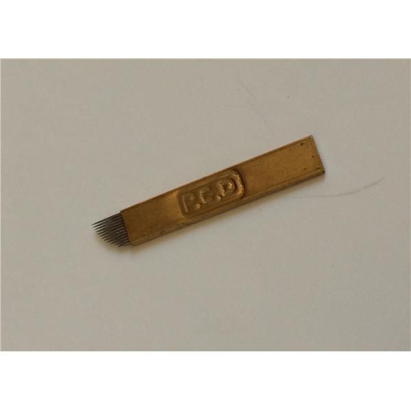 Permanent Makeup Tattoo Microblading Needles Golden PCD 12 Pins Tattoo Blade