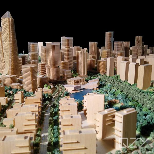 Mini Basswood Arquitetônico Modelo Físico Aecom 1/500 Personalizado
