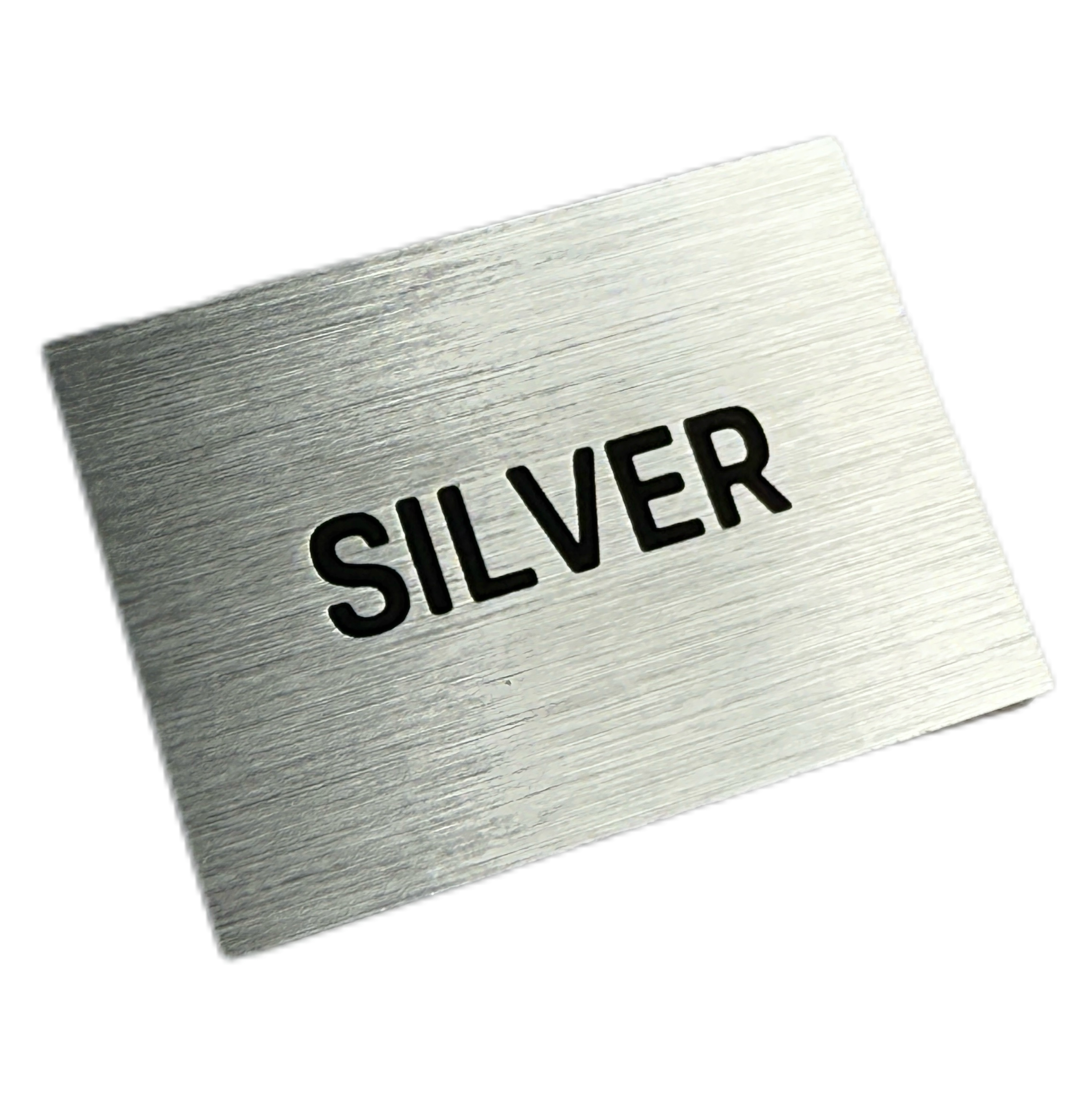 Simple and elegant metal nameplate with brushed black paint for customization