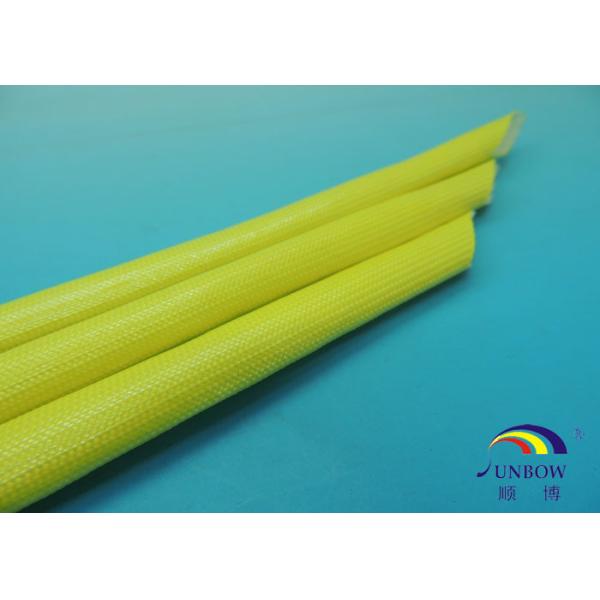 Yellow Black Red Natural Color Acrylic Resin Fiberglass Braided Sleeving / Eco-friendly Insulating Sleeves