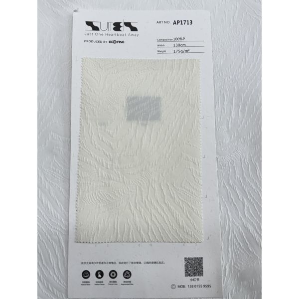 100% polyester 175g/m ² 130cm spring and summer new product wrinkled texture jacquard fabric