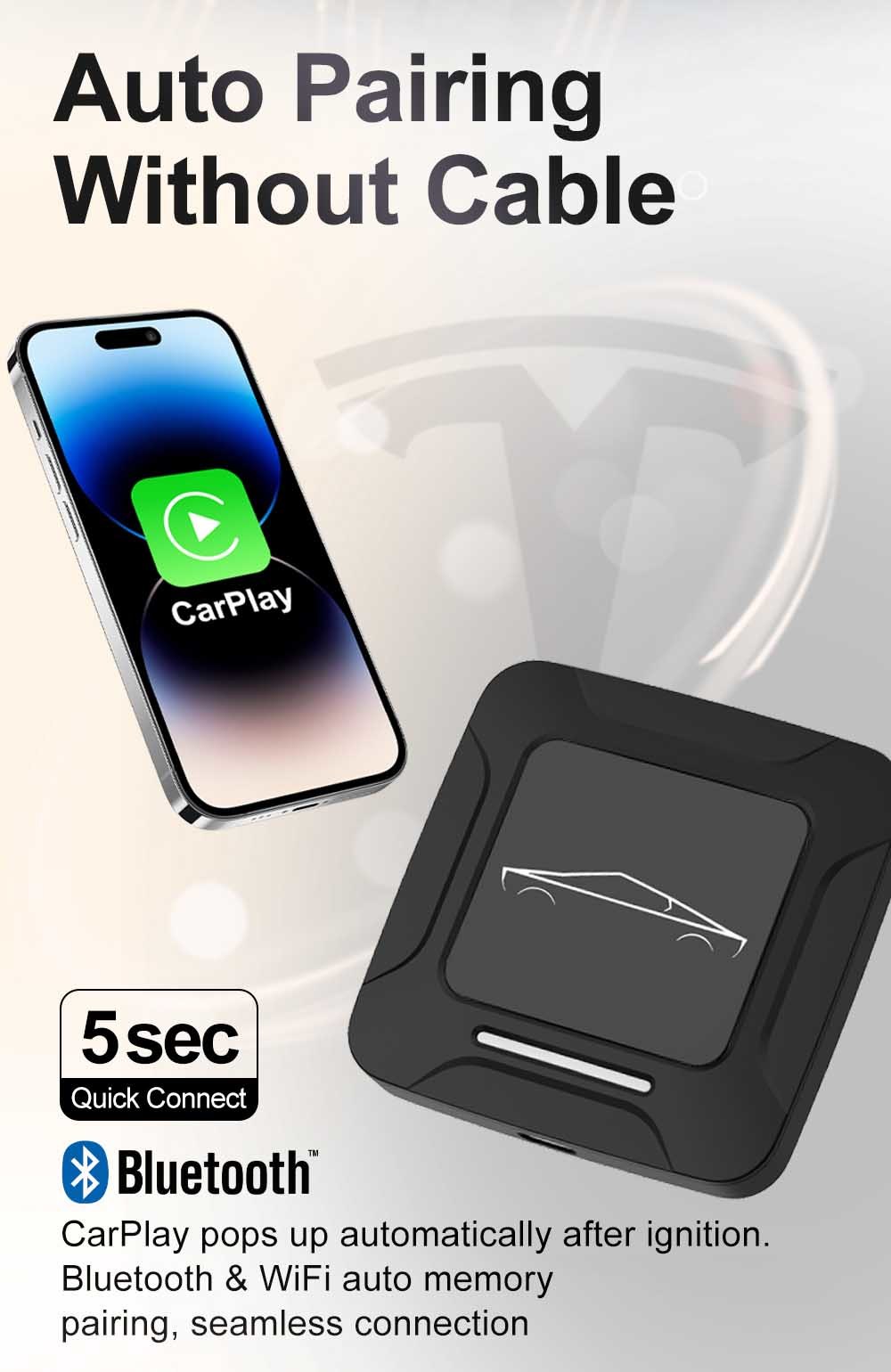 Carplay Android Box for EV Cars  Upgrade to Android System and Wireless Carplay Android Auto Through Browser