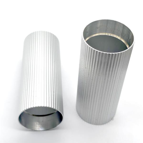 Custom CNC Machined Aluminum Knurled Cylinder Tube